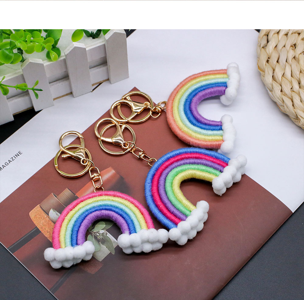 23g Weight Bag Pendant, Keychain Classification 1 Piece Quantity Holiday, Shopping Occasion Streetwear Rainbow Cotton Women's Bag Pendant Keychain