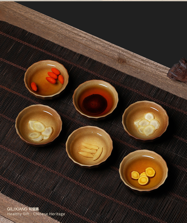 Qi Li Xiang Six Herb Gift Box American Ginseng Goji Ophiopogon Ginseng Licorice Exocarpium 455g quality and texture