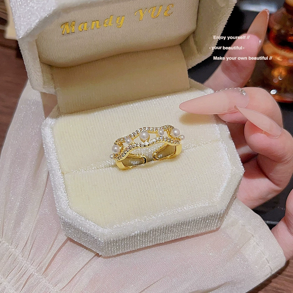 Маленькое дизайнерское кольцо с камнем, регулируемое обручальное кольцо, тренд сезона, стиль высокого качества, на указательный палец