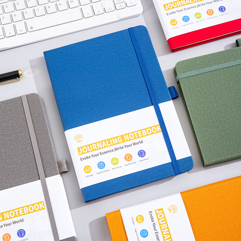 Notebook Customization, Business Cross-Border Hardcover, Simple Thick Office Notebook with Strap, Diary Stationery Wholesale, Notepad