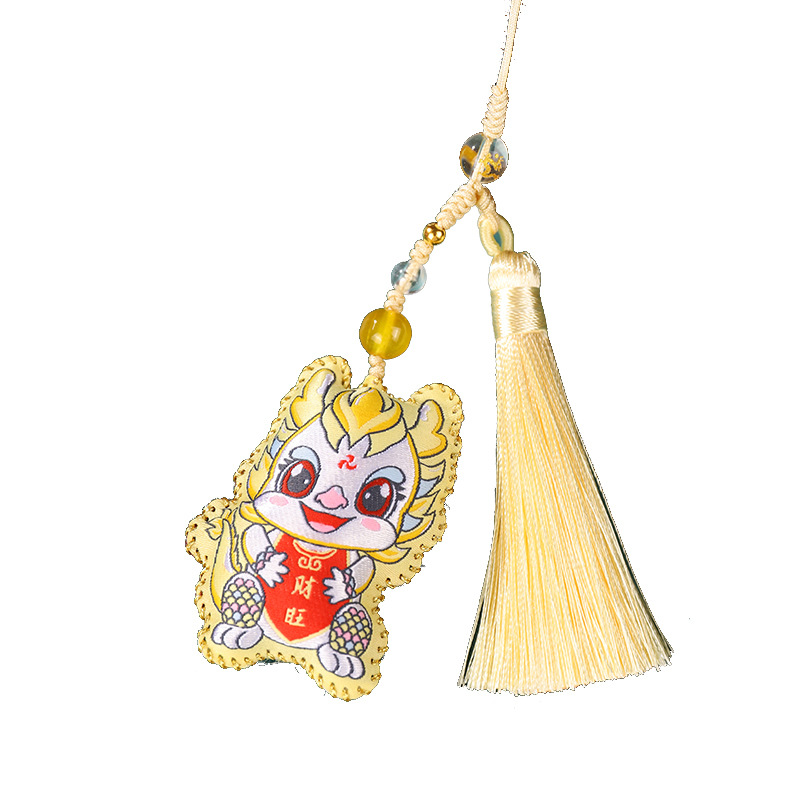 Guochao Dragon Year Sack Mascot Xianglong Sack regalo de Año Nuevo lugar escénico Wenchuang dragón colgante accesorio regalo acompañante