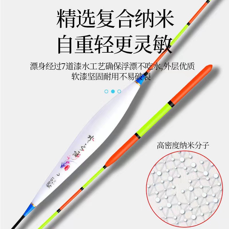 High-sensitivity carp float, thickened and eye-catching near-view fishing float for mixed-species carp fishing, nano fish float buoyancy marker set