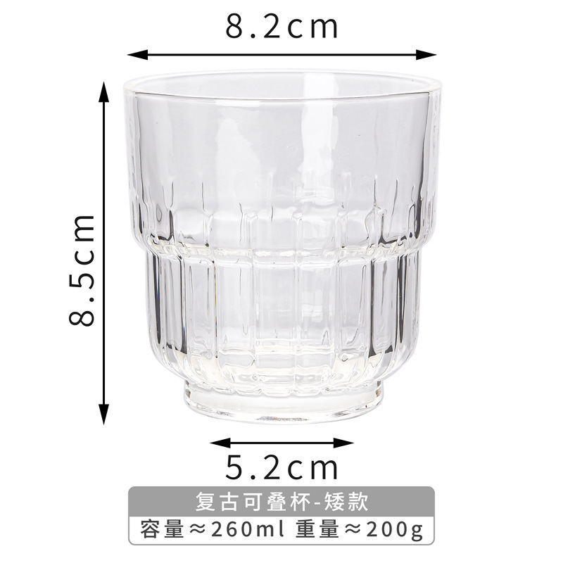 De estilo americano de cristal apilable occidental restaurante bebida taza fruta taza de té taza de cerveza taza de café Latte taza de vino extranjero