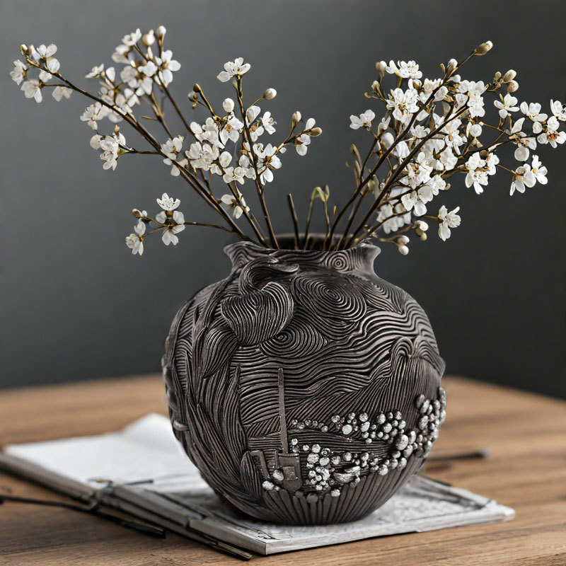  Hot-Selling Van Gogh Series Wheat Field Flying Geese Flower Pots Hand-Painted Home Desktop Outdoor Garden Landscape Decoration