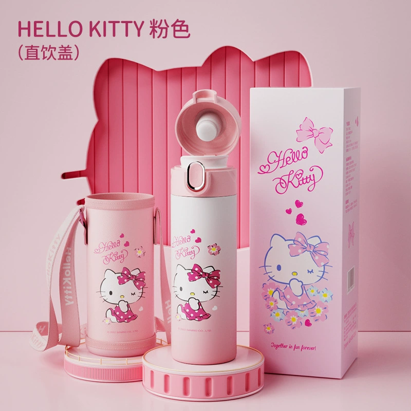 Hello Kitty, детская солома, стекло, чайник для учащихся начальной школы, чашка для чая, защита от падения