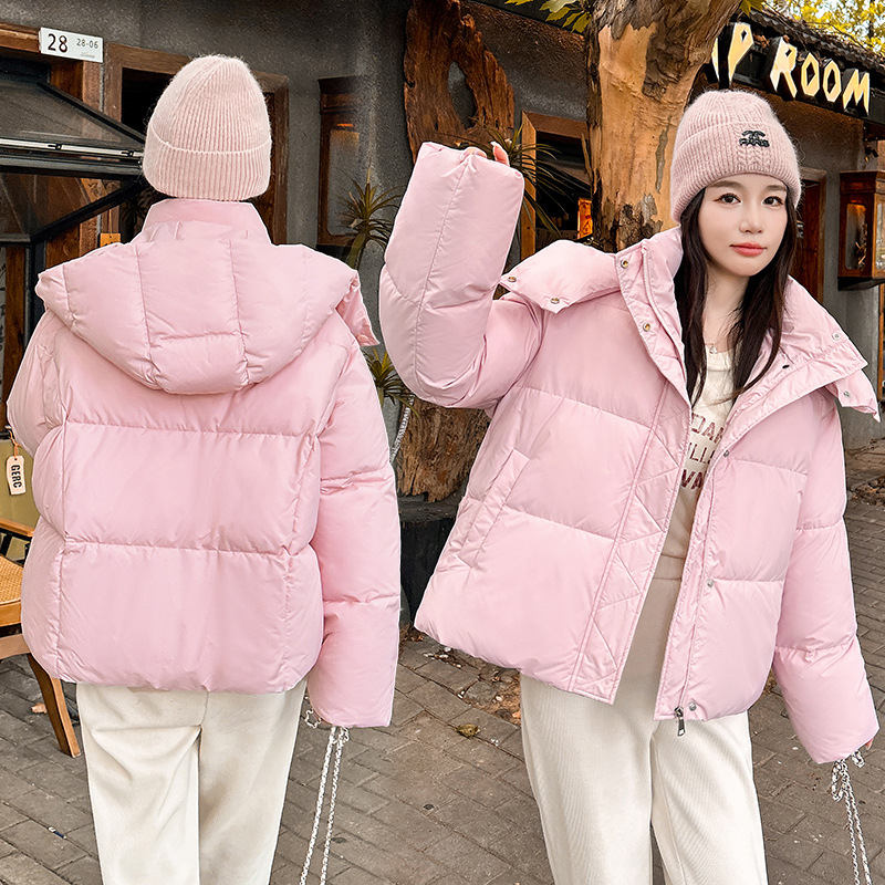 Invierno nuevo abrigo de algodón de pluma para mujeres corto engrosado abrigo de algodón coreano suelto ropa de pan de estudiantes abrigo de algodón image 1