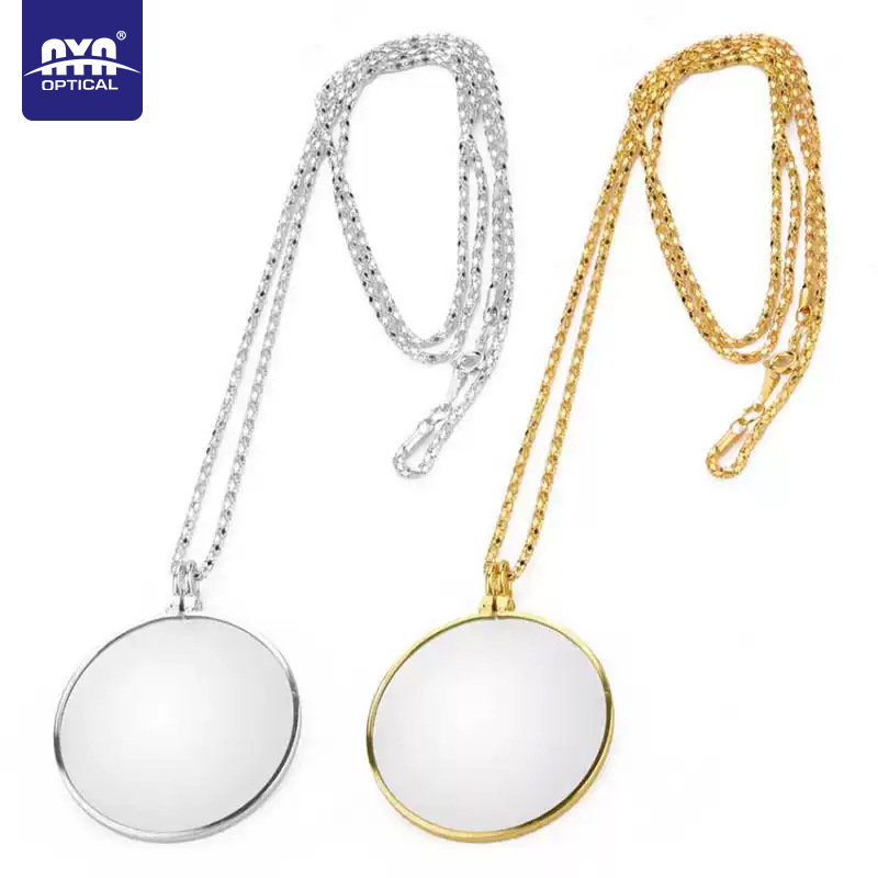 亚太高清锌合金项链五倍儿童老人阅读看报看书挂式创意礼品放大镜