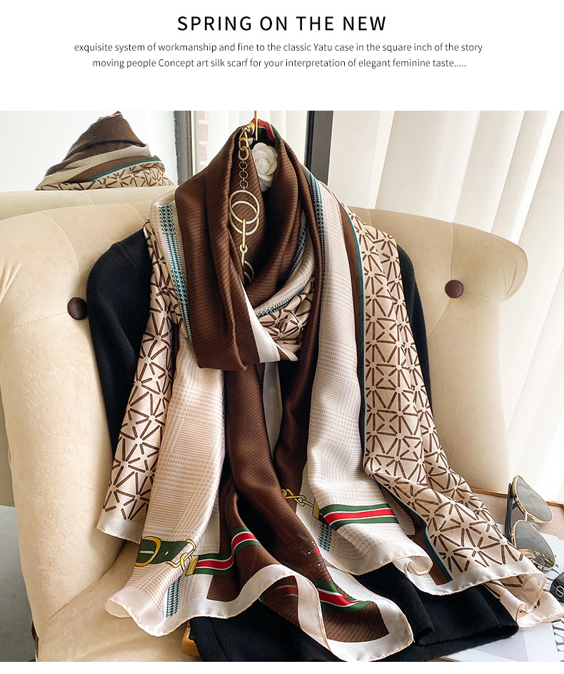 Silk Scarf Women's Spring and Summer Fashion Imitation Silk Travel Versatile Lightweight Air Conditioning Shawl_voghion.com