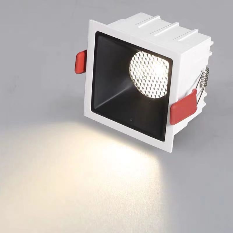 Dual-head built-in spotlights, household ultra-thin, no main light ceiling light, adjustable angle LED anti-glare lens light