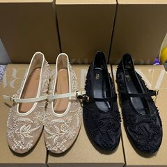 ZA Home 2025 新しい女性の靴スペイン刺繍ファッションロートップ刺繍メッシュシングルシューズ女性のための