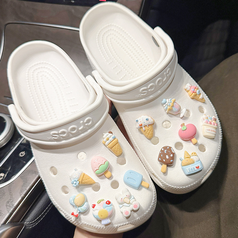 Summer Ice Cream Clogs Accessories DIY Shoe Flower Decorative Buckle Accessories Shoe Buckle Resin Cross Shoe Buckle Cross-Border