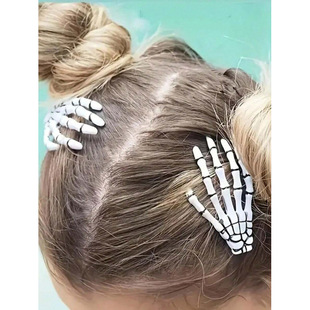 X 12777 Skull Bone Hair Clips ���t�ֹǰl�A�羳���uͨ���R