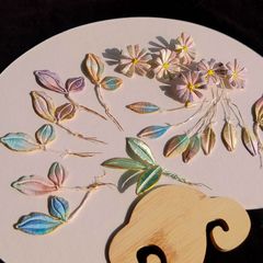 古風巻き花半製品手作り染色グラデーション巻き花片部品diyつぼみ材料シルクアクセサリー