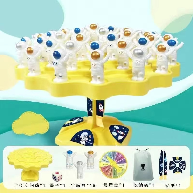 Big yellow astronaut, bag, teaches balance
