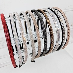 韓國全鑽細邊高級感發箍時尚百搭輕奢氣質滿鑽壓碎發頭箍復古髮飾