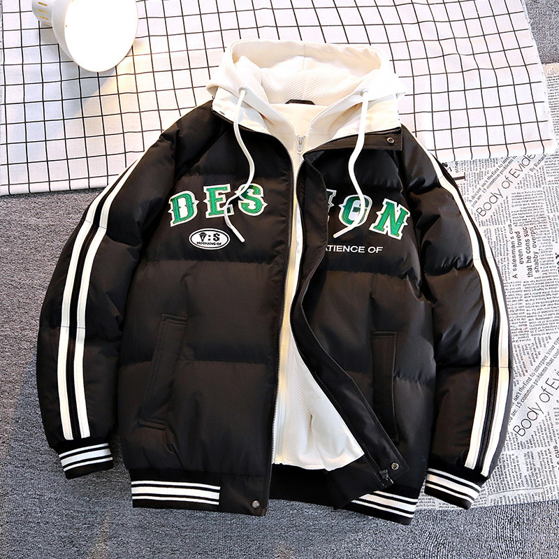 Fake NASA dos piezas engrosadas chaqueta de plumón hombre 2024 nuevo otoño invierno chaqueta caliente de moda casual juvenil