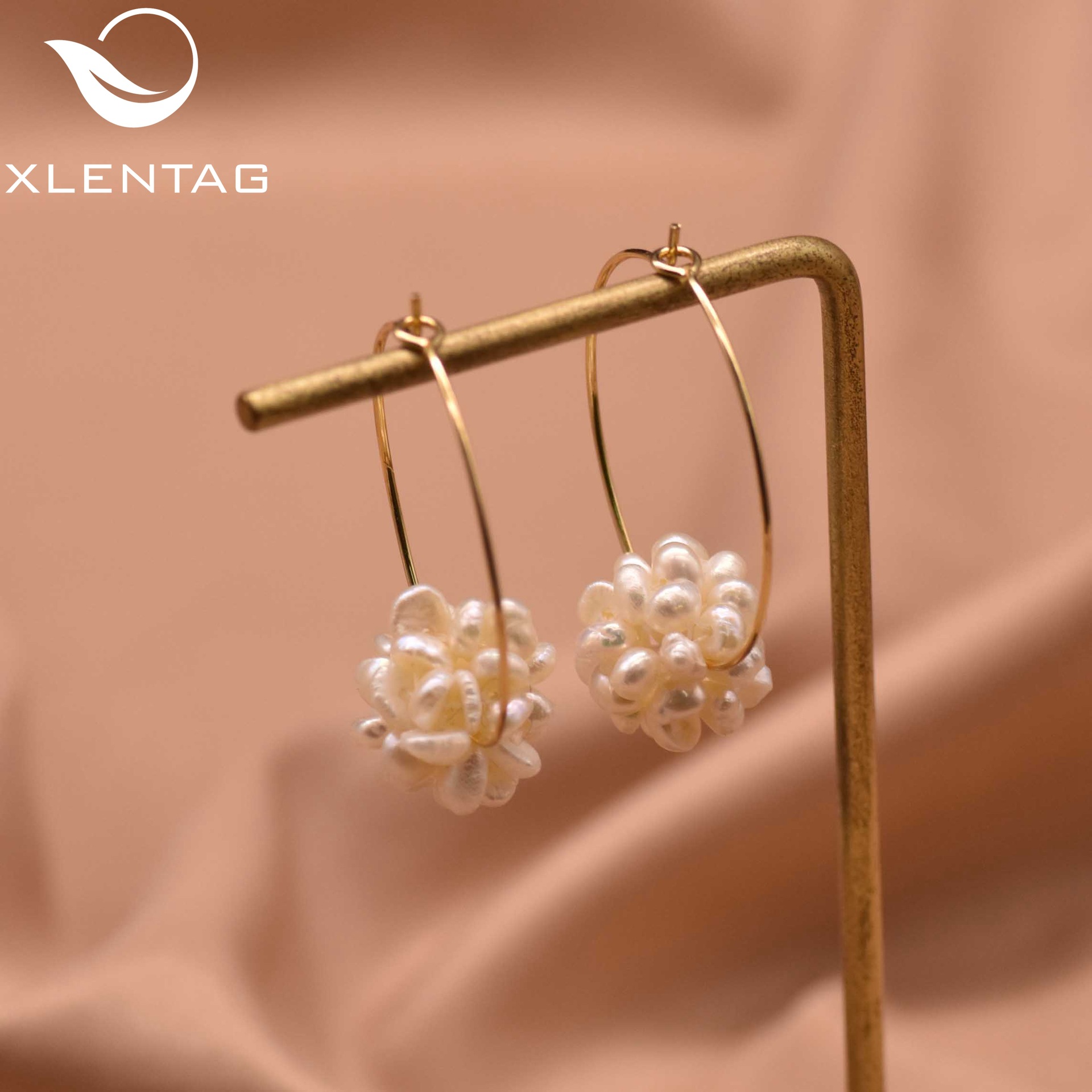 Perla alta sensación barroco perla bucle exagerado pendientes de moda joyas de alta calidad al por mayor natural