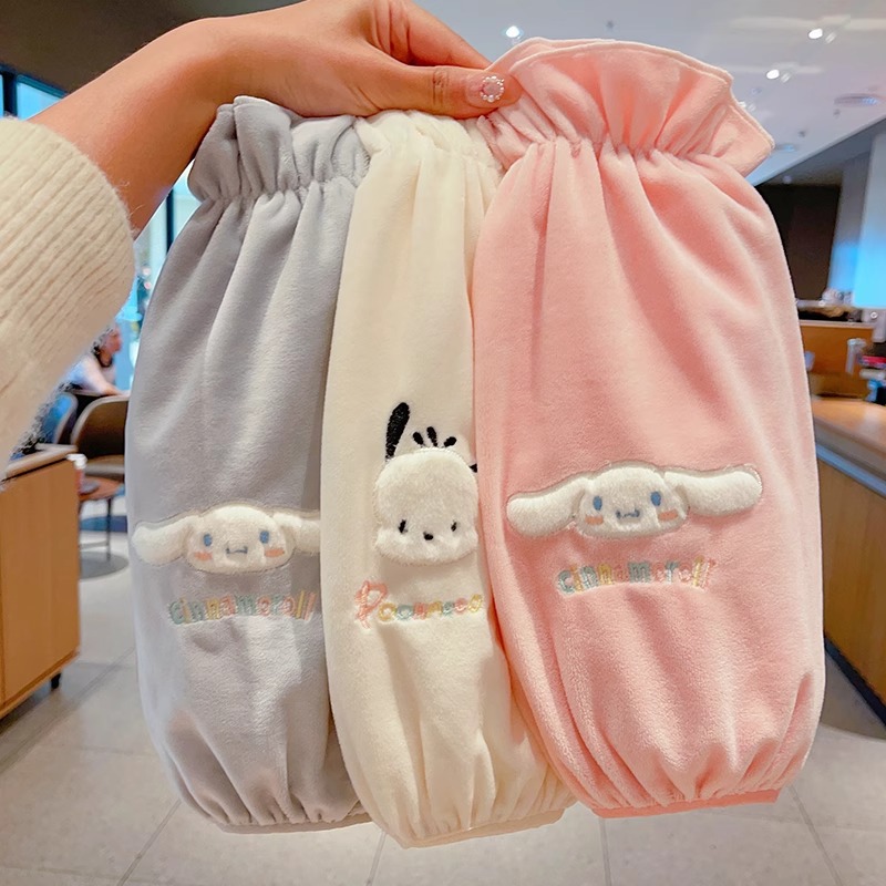 children‘s autumn and winter oversleeves female student cute puppy oversleeve work office anti-dirty long down jacket sleeves