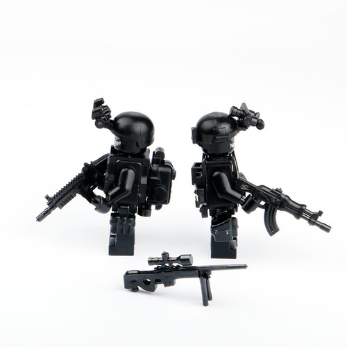 Cross-border third-party compatible LEGO block assembly military special forces police figures for children's plug-in toys