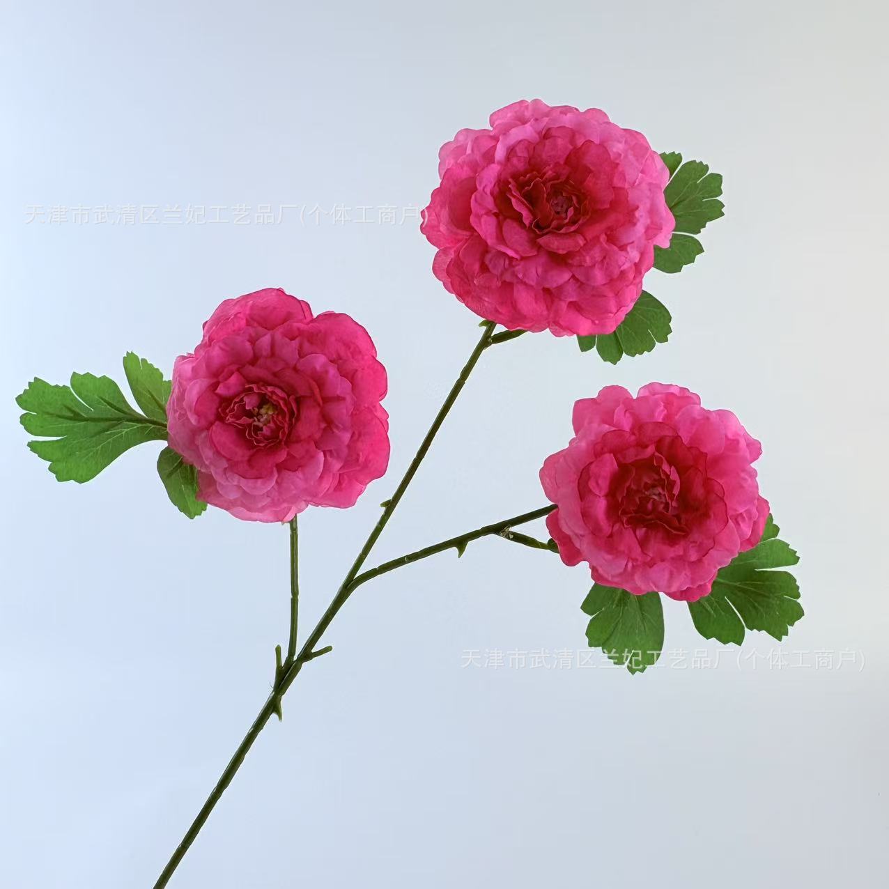 3 flores de seda de peonía flores falsas flores de boda decoración flor adornamiento de la sala de estar props de disparo al por mayor flores de peonía
