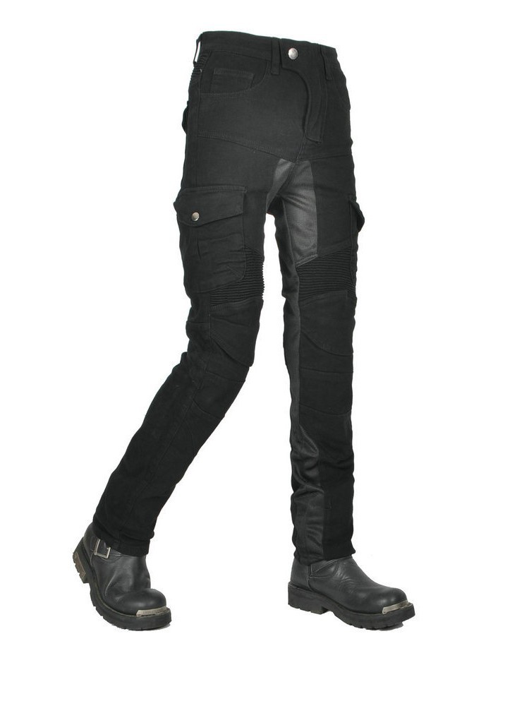 VOLERO jeans de motocicleta malla de verano transpirable motocicleta carreras a prueba de caídas pantalones de ciclismo equipo de protección de silicona