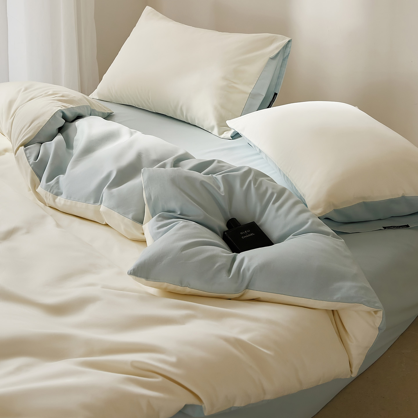 Yunqi-blue and white / 0.9-1.2m bed [sheet type] three-piece quilt cover 150*200cm sheets 180*230cm pillowcase 48*74cm