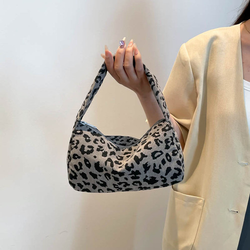 Summer New Retro Leopard Print Polyester High-Quality Trendy Personal Storage Bag Versatile Casual Handbag