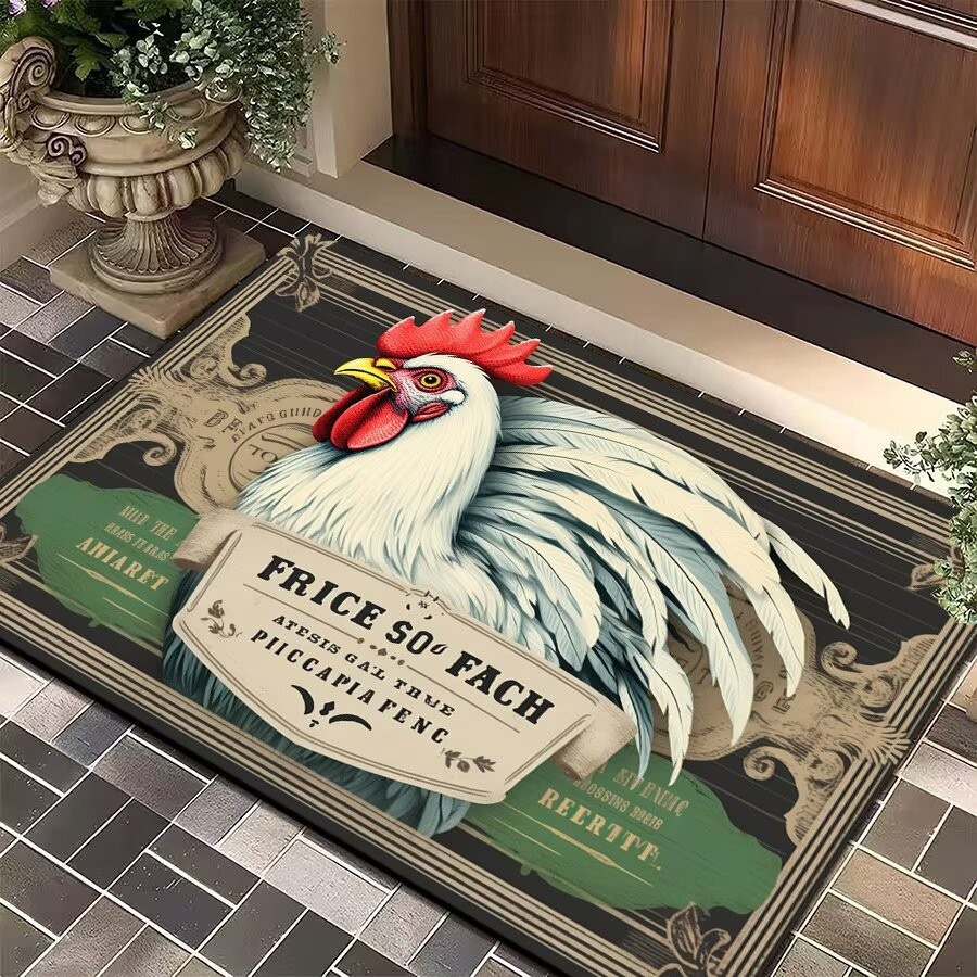 Mud de diatomeas Amazon emitió una alfombra de piso de gallo grande estadounidense transfronteriza, alfombrilla de entrada para puerta, alfombrilla de cocina resistente a las manchas