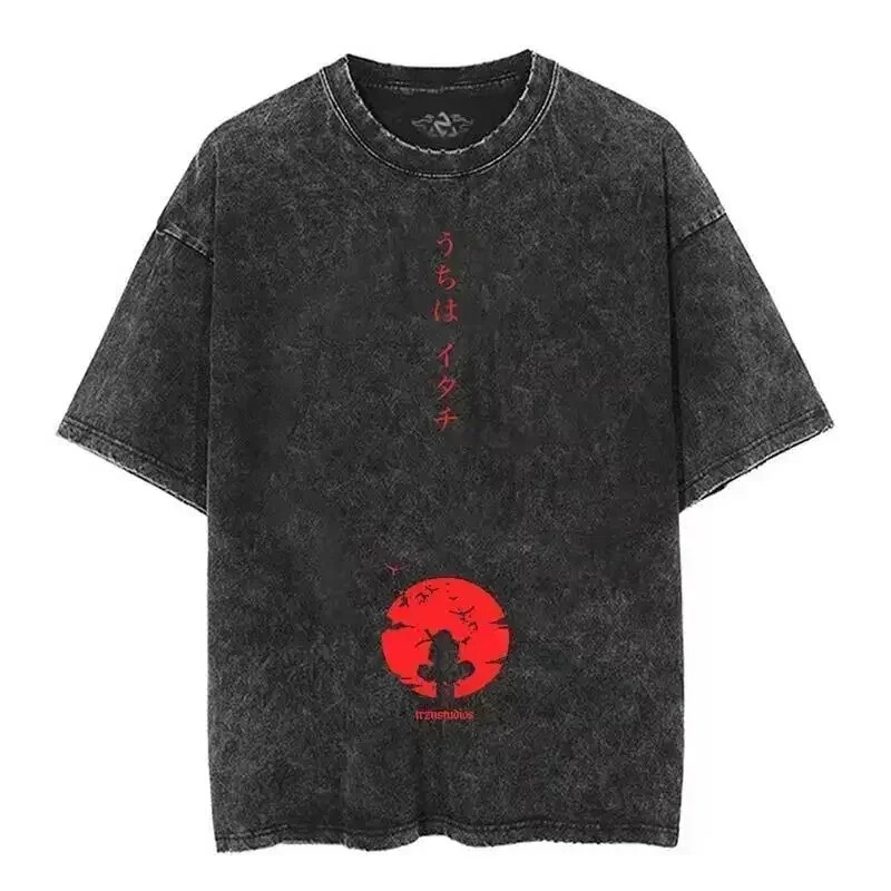 2025 New Export Independent Station Quality Men and Women Retro Japanese Anime Printed Naruto Oversized T-Shirt 2025 New Export Independent Station Quality Men and Women Retro Japanese Anime Printed Naruto Oversized T-Shirt