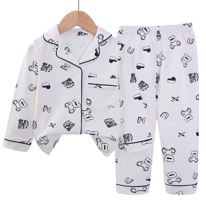 Children's long-sleeve, pijama, set, cardigan, cartoon trousers, children's clothing