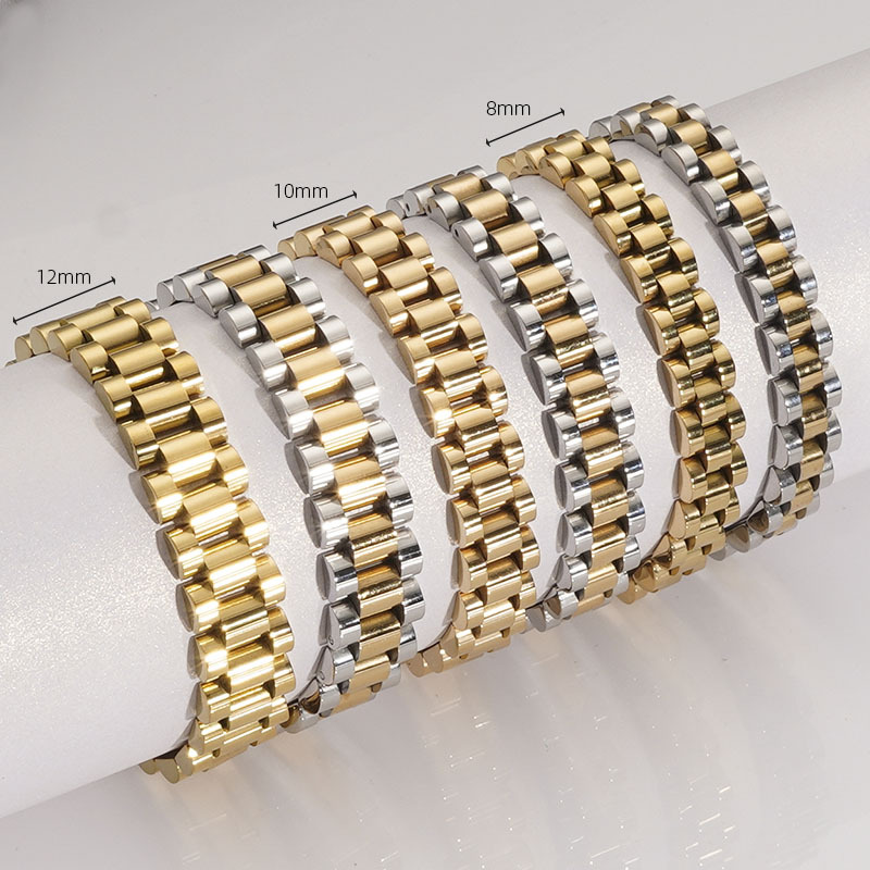 Cross-Border Hot Selling Titanium Steel Bracelets, Foreign Trade Stainless Steel Watch Straps, Bracelets, Men's and Women's Bracelets, Light Luxury Fashion Hand Jewelry Wholesale