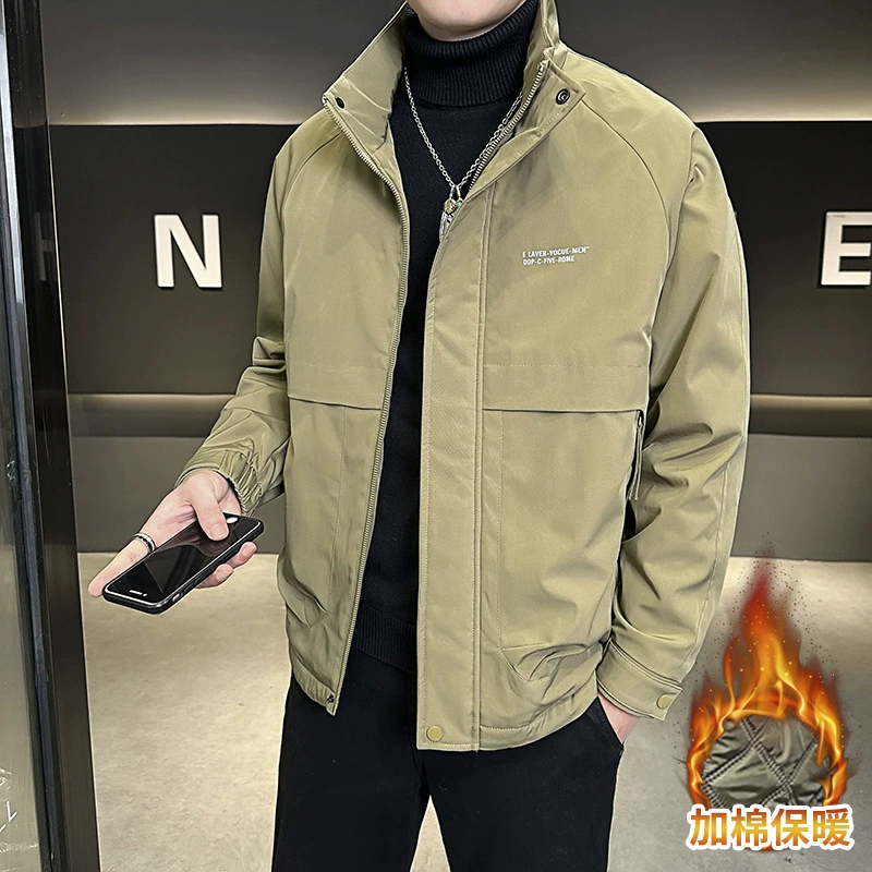 2024 осенняя и зимняя мужская куртка куртка новый воротник моды дикий хлопок утолщение два хлопка одно поколение 1029