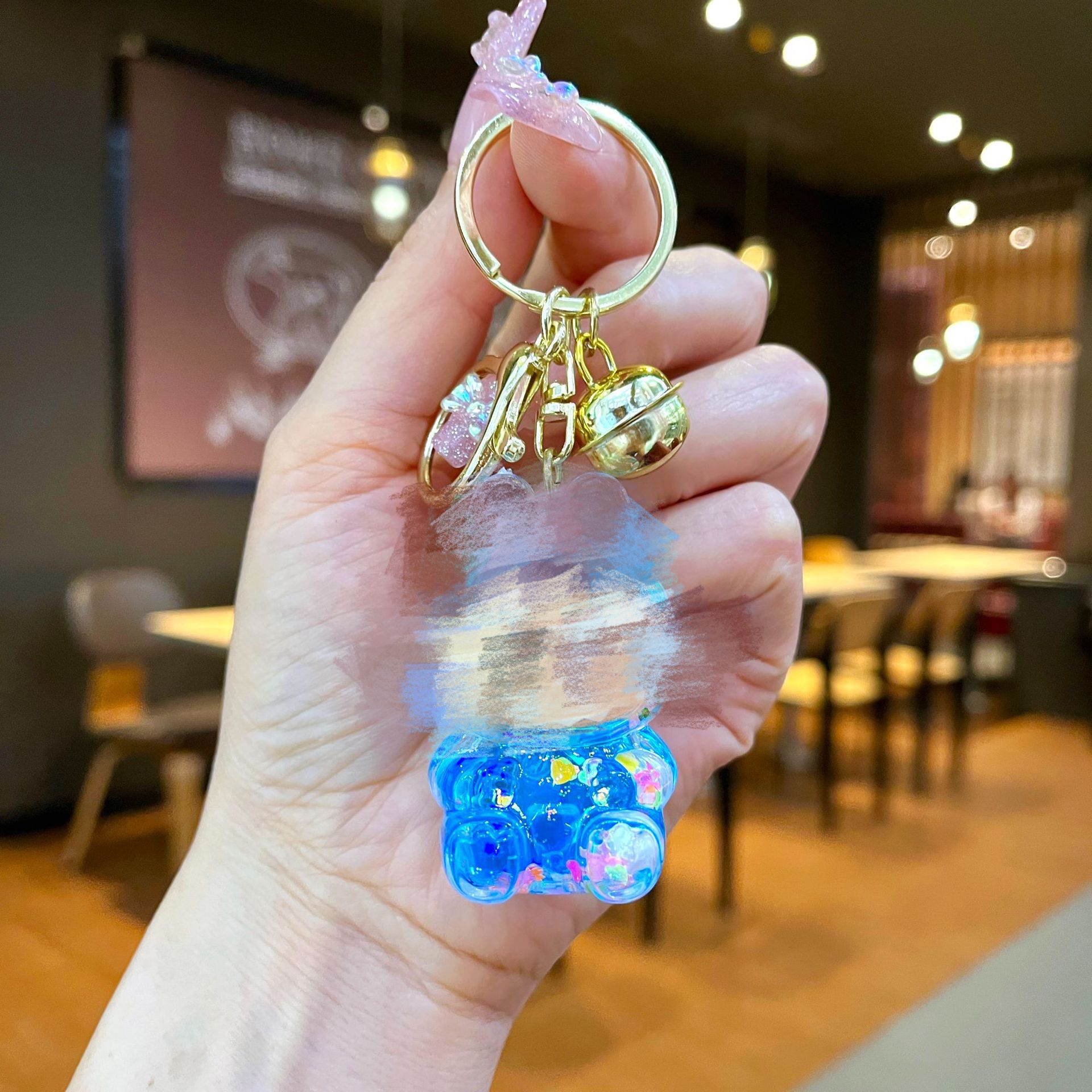 골드 하드웨어 [블루] 빛나는 플래시 작은 천 천 천