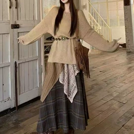 女式针织衫;毛衣;时尚休闲套装