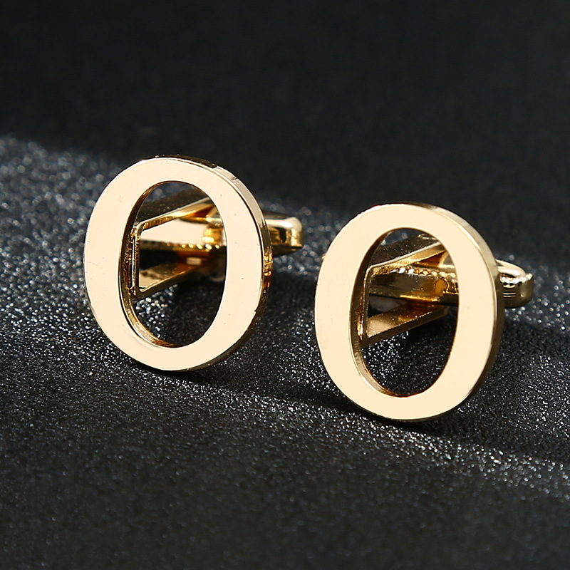 10g Weight Cufflinks Classification 1 Piece Quantity Casual Occasion Iron Material letter Pattern Unisex Gender Plating Design Vintage Style Style 1 Piece Vintage Style Letter Iron Plating Unisex Cufflinks 3