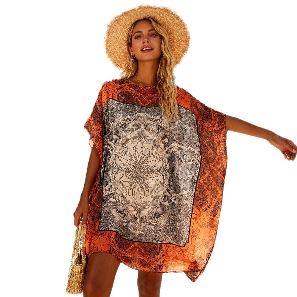 2026 nuevos productos transfronterizos de moda europea y americana vestido de playa bikini camiseta sopa de protección solar sexy elegante