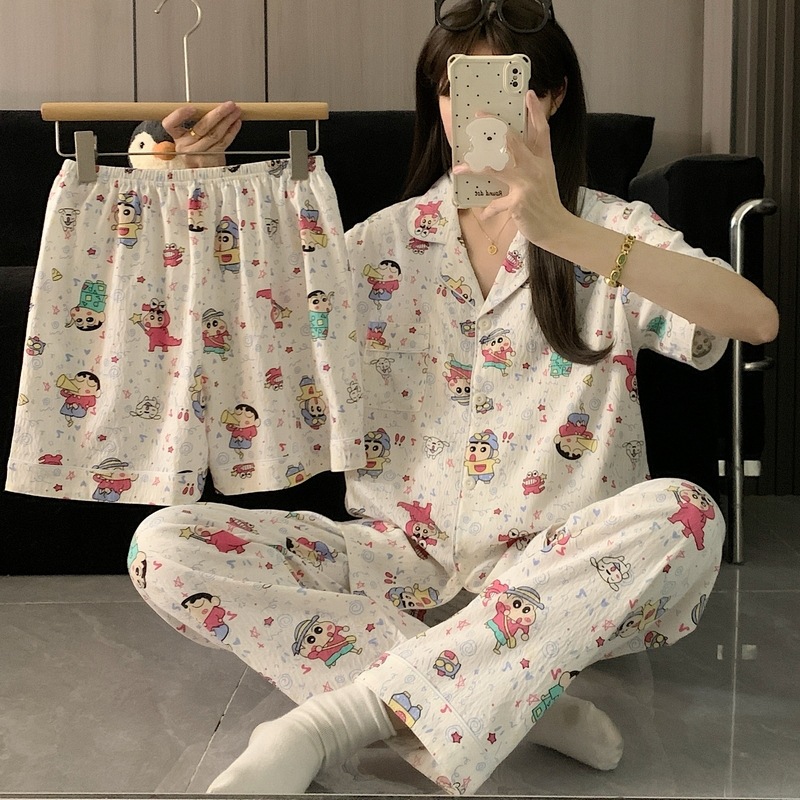 メーカー在庫あり 胸パッド付き 大きいサイズ パジャマ レディース 夏 日本製 クレヨンしんちゃん かわいい ダイナミックスーパーマン スリーピーススーツ