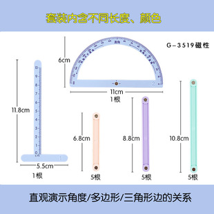 Primary School Second to Fourth Grade Geometric Figure Magnetic Parallelogram Polygon Activity Angle Multi-Function Demonstrator