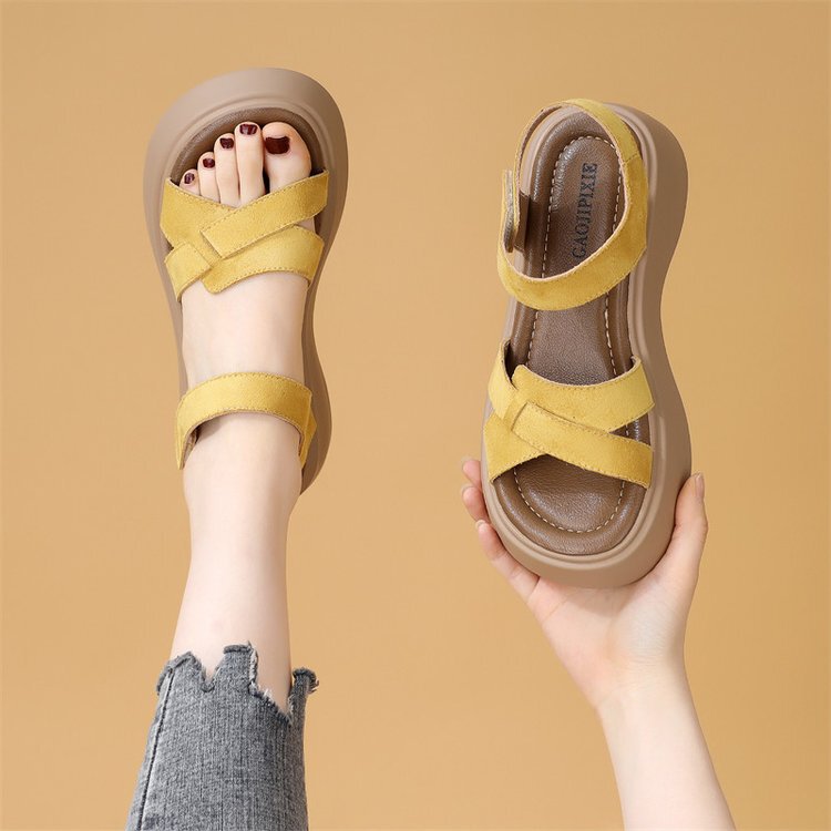 Roman Sandals for Women 2026 Summer Versatile Thick-Soled New Style Height-Increasing Fairy Style Outdoor Wear with Skirts Slimming Beach Shoes Roman Sandals for Women 2026 Summer Versatile Thick-Soled New Style Height-Increasing Fairy Style Outdoor Wear with Skirts Slimming Beach Shoes