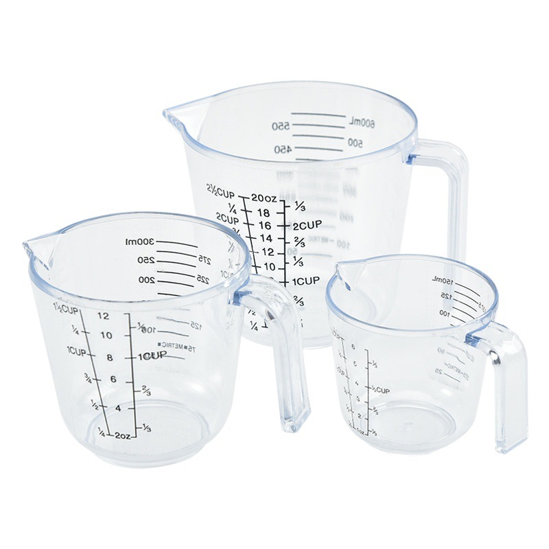 PS transparent plastic measuring cup with scale set scale cup thickened kitchen measuring cup measuring cylinder measuring cup baking measuring cup