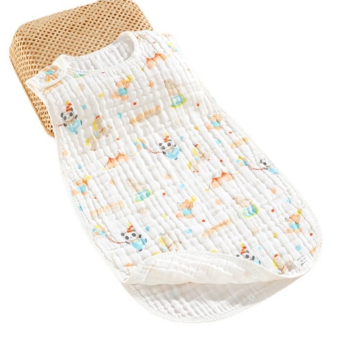 Baby sleeping bag pure cotton gauze sleeveless vest for newborn children sleep prevent kicking blanket infant summer thin model prevent catching cold
