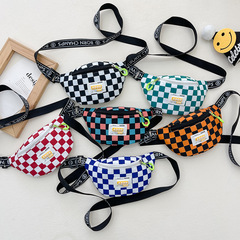 Children's Chest Bag, Popular Stylish Classic Checkerboard Unisex Single Shoulder Bag, Fashion Trendy Sporty Waist Bag