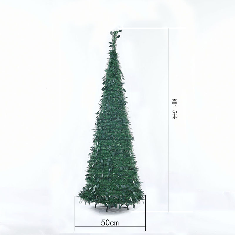 Nueva decoración navideña transfronteriza, árbol de Navidad de PVC realista para hotel, de pie, flocado, con diseño de lápiz, plegable, venta al por mayor de fábrica.
