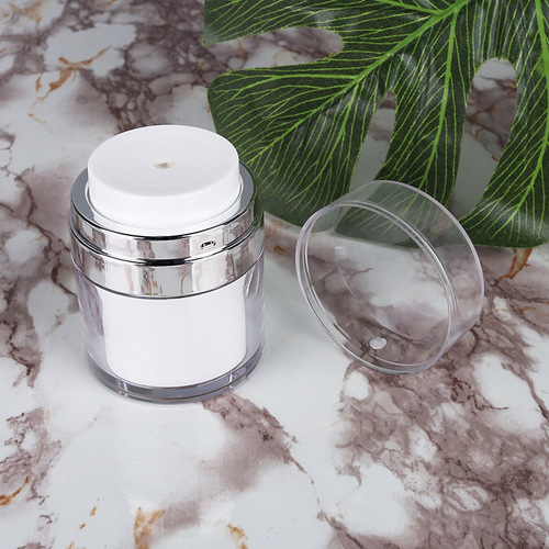 Pressing Type Acrylic Vacuum Cream Bottle Face Cream Box Cosmetics Isolator Cream Bottle Lotion Double Layer Dose Bottles 
