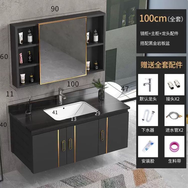 Espacio aluminio tocador tocador tocador tocador armario integrado tabla de roca encimera lavabo lavabo mueble de baño mueble de baño