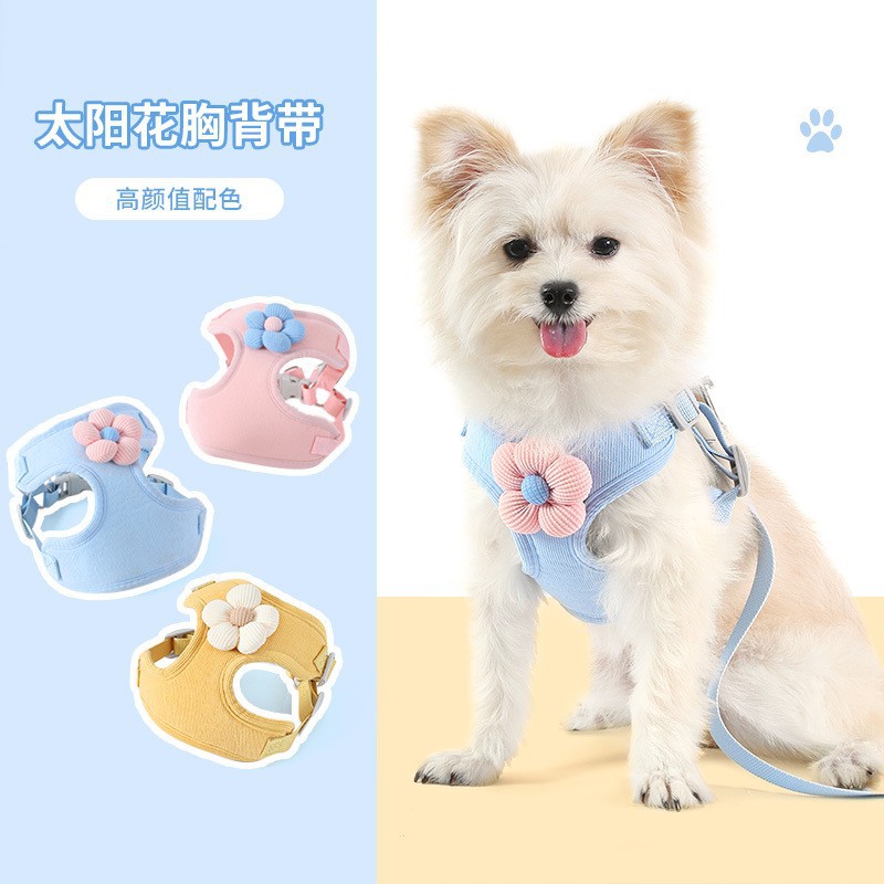 Chaleco de mascota Correa perro dibujos animados tridimensional perro de peluche caminando cuerda gato fuera anti-rotura correa de pecho