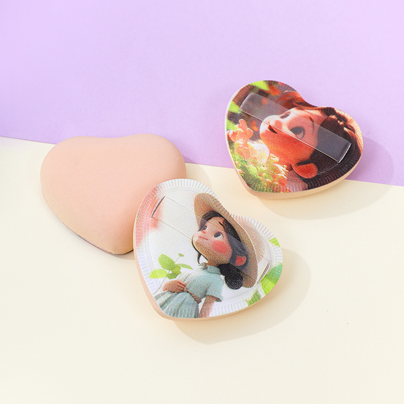 Love Marshmallow Powder Puff Factory Patrón de dibujos animados personalizado logotipo impresión maquillaje esponja cojín de aire aleteo herramienta de belleza