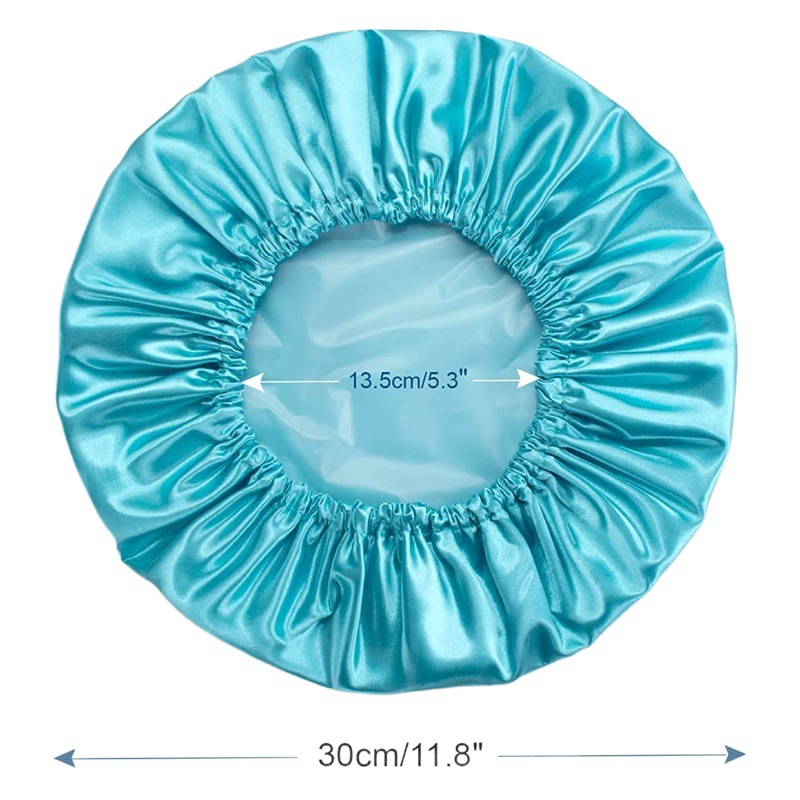 Gorro de noche de doble capa de Amazon, gorro de satén, gorro de ducha, gorro para el cabello para mujer, gorro redondo de seda de morera para el cuidado del cabello, gorro para el cuidado del cabello, mascarilla para el cabello para el hogar