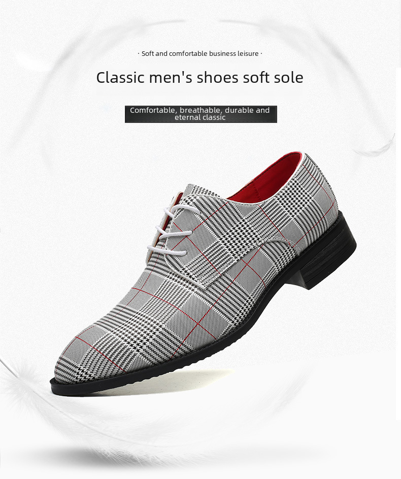 2023 Men's Fashion Business Casual Leather Shoes Lace-up Striped Barber Shoes Korean Style Foreign Trade Large Size Men's Shoes 48_vogvips.com