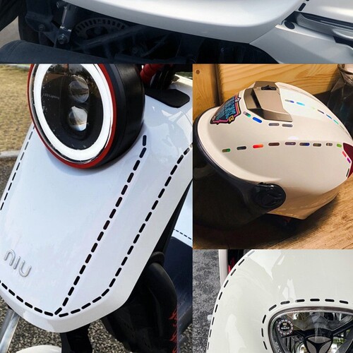 Dashed Line Car Sticker DIY Line Decor Reflective Sticker Car Electric Motorcycle Machine Body Sewing Stitch Decal